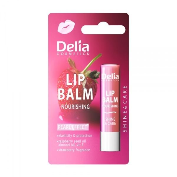 DELIA lūpų balzamas LIP BALM NOURISHING, braškių kvapo, 4.8 g
