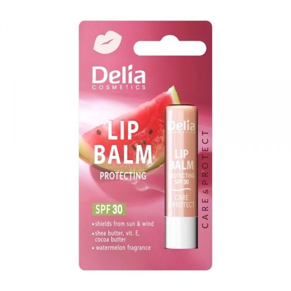 DELIA lūpų balzamas LIP BALM PROTECTIVE, SPF30, arbūzų kvapo, 4.8 g