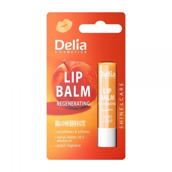 DELIA lūpų balzamas LIP BALM REGENERATING, persikų kvapo, 4.8 g