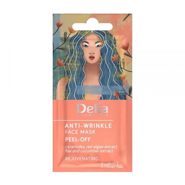 DELIA veido kaukė ANTI-WRINKLE PEEL-OFF FACE MASK, 8 ml