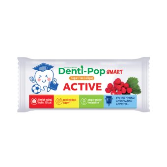 DENTI-POP ledinukas SMART-ACTIVE, žemuogių skonio, nuo ., 1 vnt., 3 m