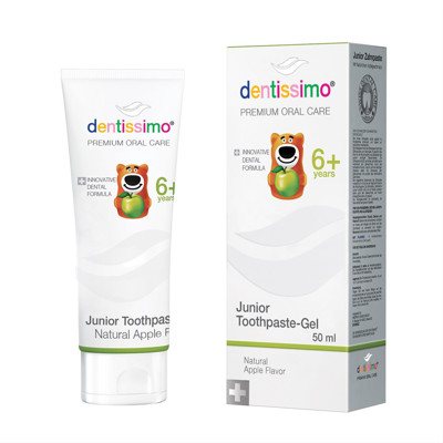 DENTISSIMO JUNIOR 6+ TOOTHPASTE, kasdienė dantų pasta - gelis, 50 ml