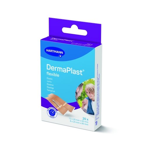 DERMAPLAST pleistrų rinkinys FLEXIBLE, 2 dydžių, 20 vnt