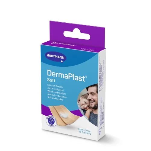 DERMAPLAST pleistrų rinkinys SOFT, 10 vnt., 6 x 10 cm
