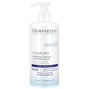 DERMEDIC, CICATOPY Epidermį atkuriantis lengvos tekstūros kūno balzamas, 300 ml