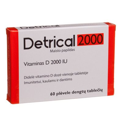 DETRICAL 2000 IU, 60 tablečių
