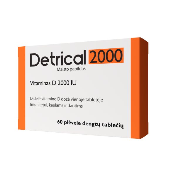 DETRICAL maisto papildas VITAMINAS D3 2000 TV, 60 tab.