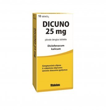 DICUNO 25 mg plėvele dengtos tabletės N10
