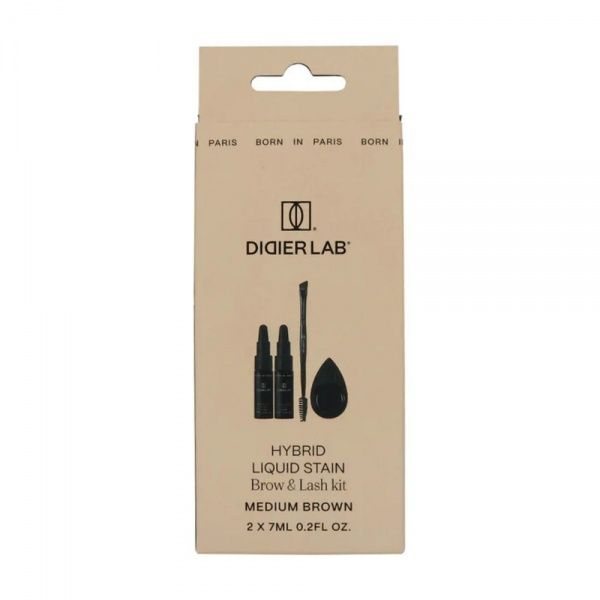 DIDIER LAB antakių ir blakstienų dažymo rinkinys HYBRID TINT, Medium Brown, 1 vnt