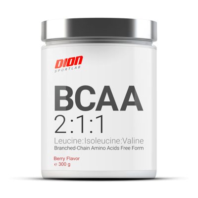 DION SPORTLAB BCAA 2:1:1, Uogų skonio, 300 g