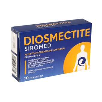 DIOSMECTITE SIROMED, milteliai geriamajai suspensijai, N10, 3 g