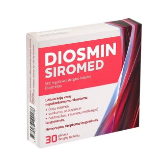 DIOSMIN SIROMED, 500mg, plėvele dengtos tabletės, N30