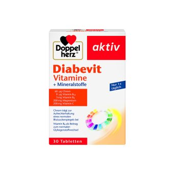 Doppelherz aktiv Diabevit Vitamine + Mineralstoffe, 30 tablečių
