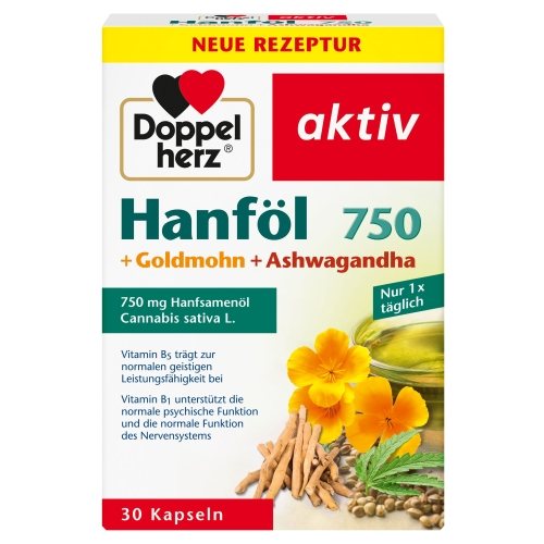 Doppelherz aktiv Hanföl 750 + Goldmohn + Ashwagandha