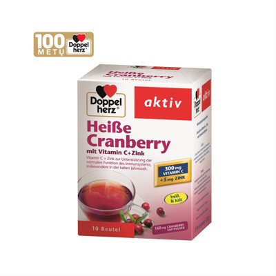 DOPPELHERZ AKTIV HERBE CRANBERRY, granulės paketėliuose, 10 vnt
