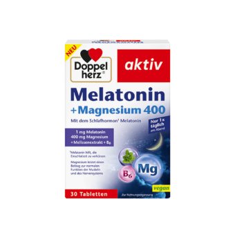 DOPPELHERZ Aktiv Melatonin + Magnesium 400 tabletės N30