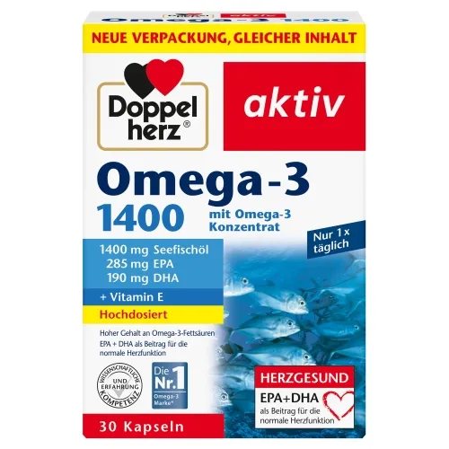 DOPPELHERZ Aktiv Omega-3 1400mg kapsulės N30