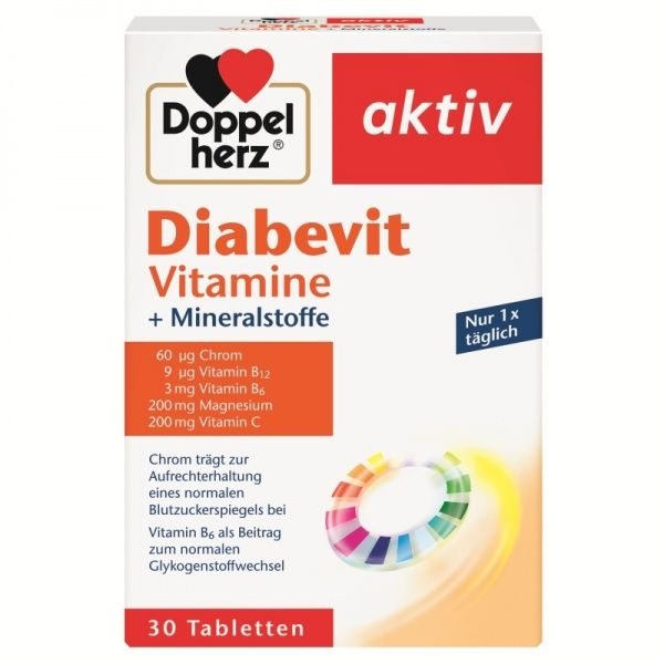 DOPPELHERZ maisto papildas AKTIV DIABEVIT VITAMINE, 30 tab.
