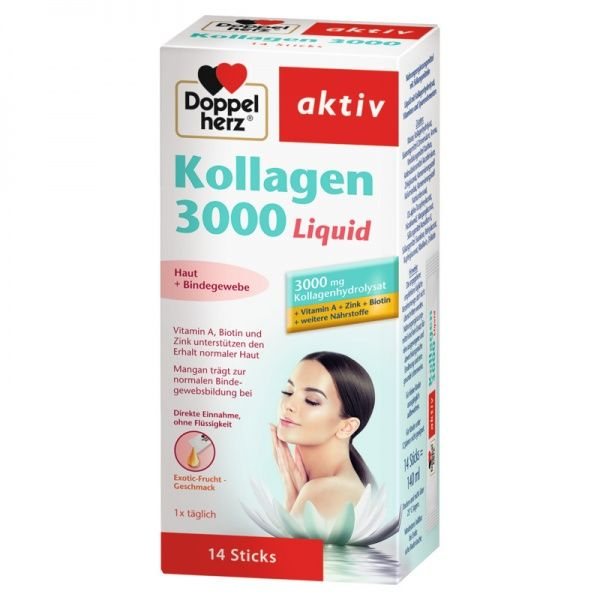 DOPPELHERZ maisto papildas AKTIV KOLLAGEN 3000, x 10 ml, 14 pak.