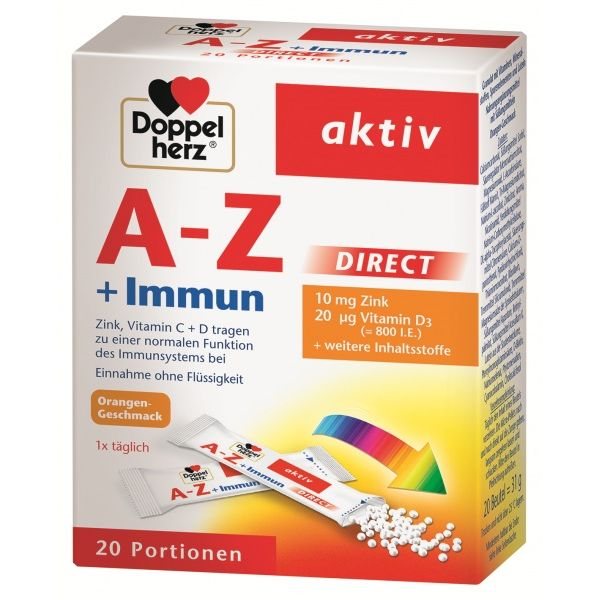 DOPPELHERZ maisto papildas granulėmis AKTIV A-Z + IMMUN DIRECT, 20 pak.