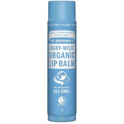 DR. BRONNER'S BABY-MILD, ekologiškas švelnus lūpų balzamas be eterinių aliejų, 4 g
