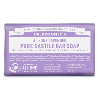 DR. BRONNER’S LAVENDER, ekologiškas muilas su levandų eteriniu aliejumi, 140 g