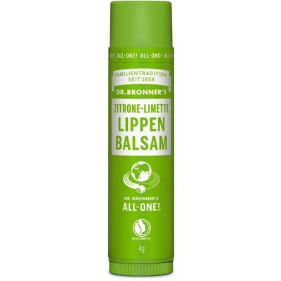 DR. BRONNER'S LEMON-LIME, ekologiškas lūpų balzamas su citrinos ir laimų eteriniais aliejais, 4 g