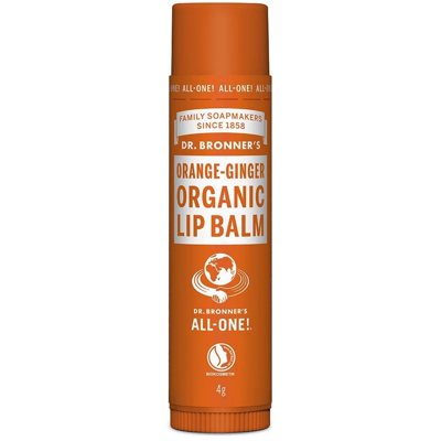 DR. BRONNER'S ORANGE-GINGER, ekologiškas lūpų balzamas su apelsinų ir imbiero eteriniais aliejais, 4 g