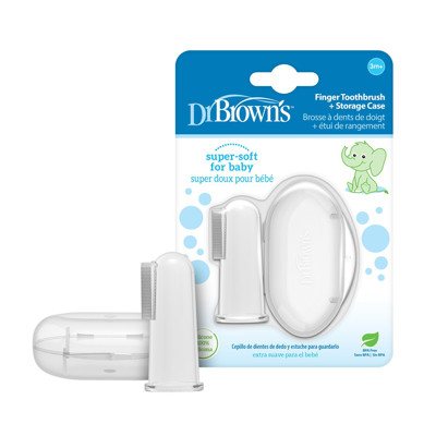 DR. BROWN'S, antpirštis dantukams valyti, slikoninis, su dėžute, 1 vnt