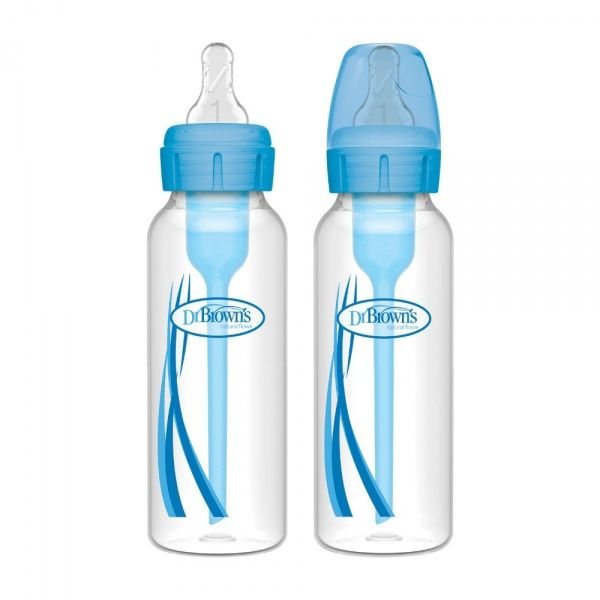 DR. BROWN'S buteliukas siauru kakleliu OPTIONS+, mėlynos spalvos, 2 vnt., 250 ml