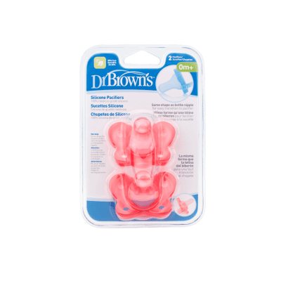 DR. BROWN'S čiulptukas vientisas, silikoninis 0-6 mėn., rožinis N1