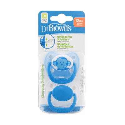 DR. BROWN'S ortodontiniai čiulptukai 12 mėn, mėlyni N2