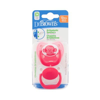 DR. BROWN'S ortodontiniai čiulptukai 12 mėn, rožiniai N2