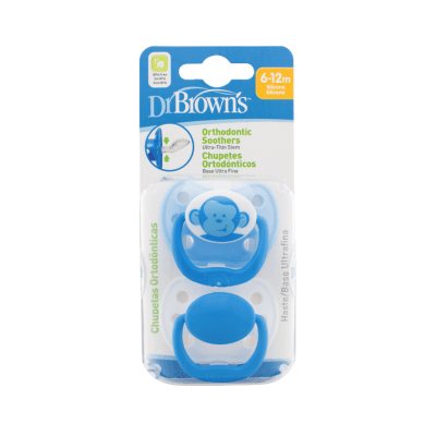 DR. BROWN'S ortodontiniai čiulptukai 6-12 mėn, mėlyni N2
