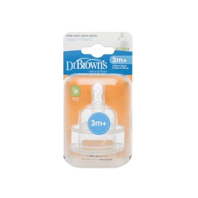 DR. BROWN'S žindukai plataus kaklelio buteliukams 3-6 mėn. N2