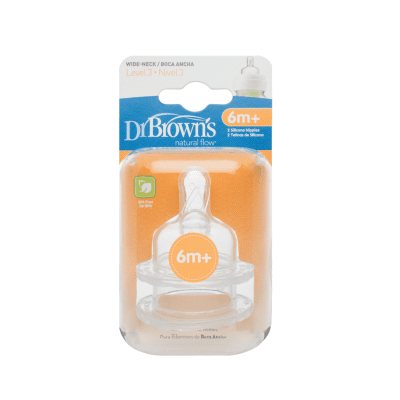 DR. BROWN'S žindukai plataus kaklelio buteliukams 6-9 mėn., N2