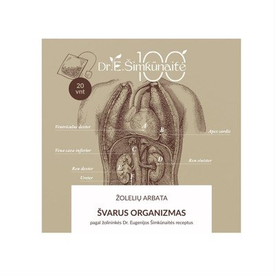 DR. E. ŠIMKŪNAITĖ ŠVARUS ORGANIZMAS, žolelių arbata, 20 vnt