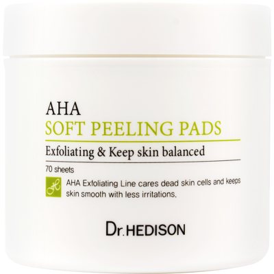 Dr. Hedison veido šveitimo diskeliai, Aha soft peeling pads, 70 vnt