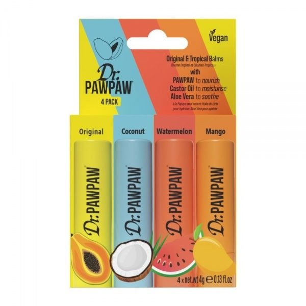DR. PAWPAW lūpų pieštukų rinkinys TROPICAL, 4 vnt