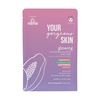 DR. PAWPAW spindesio suteikianti lakštinė veido kaukė GLOWING, 25 ml
