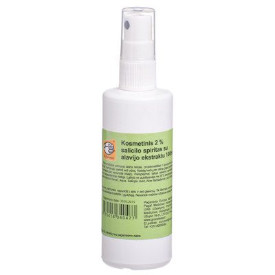 DR. SCHWARZWALD, salicilo rūgštis 2%, spiritinis odos tirpalas, kosmetinis su alijošiumi, purškiamas, 100 ml