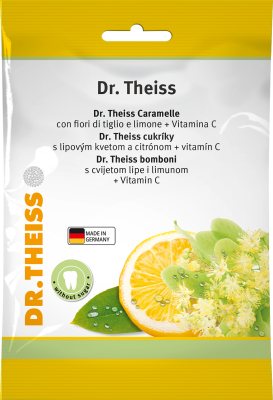 DR. THEISS liepžiedžių ir citrinų skonio ledinukai su vitaminu C Su saldikliais, 75 g