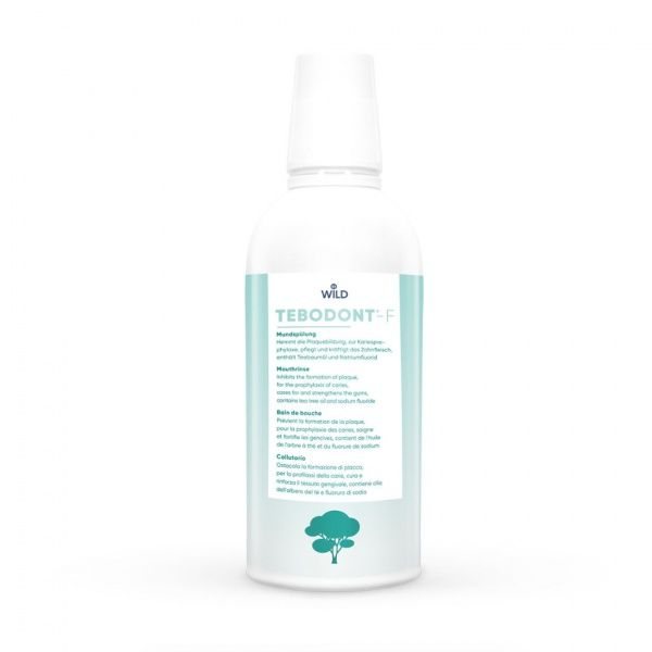 DR. WILD burnos skalavimo skystis su arbatmedžio aliejumi ir fluoridu TEBODONT, 500 ml