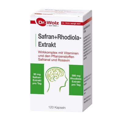 DR. WOLZ SAFRAN + RHODIOLA EXTRACT, 120 kapsulių