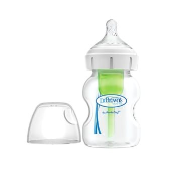 DR.BROWN'S buteliukas plačiu kakleliu OPTIONS+, 1 vnt. + žindukas, 0–3 mėn., 1 vnt. + valymo šepetėlis, 1 vnt., 150 ml