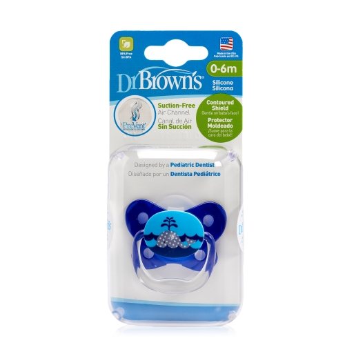 DR.BROWN'S čiulptukai 0-6 mėn. PREVENT BUTTERFLY, mėlynas, N1