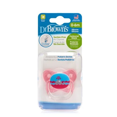 DR.BROWN'S čiulptukai 0-6 mėn. PREVENT BUTTERFLY, rožinis, N1