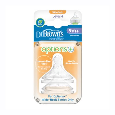 DR.BROWN'S IV lygio žindukai OPTIONS+, silikoniniai, 9 mėn., plačiu kakleliu N2