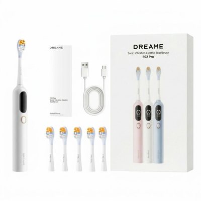 DREAME F02 PRO, elektrinis dantų šepetėlis, baltas, + galvučių, 6 vnt