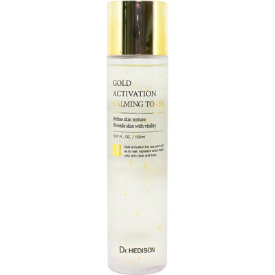 Dr.Hedison raminamasis veido tonikas su aukso dulkėmis, Gold activation calming toner, 150 ml